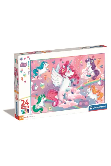 Puzzle 24 el. Maxi SuperColor. Jolly Unicorns Clementoni