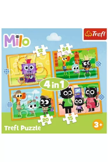 Puzzle 4w1 - Poznaj Milo i jego przyjaci� (12+15+20+24 el.) Trefl