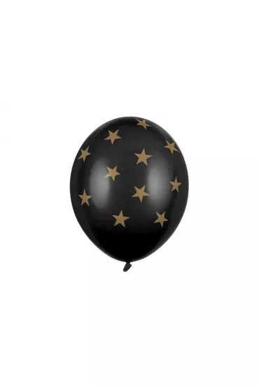 PartyDeco Balony Gwiazdki Pastel Black 30 cm