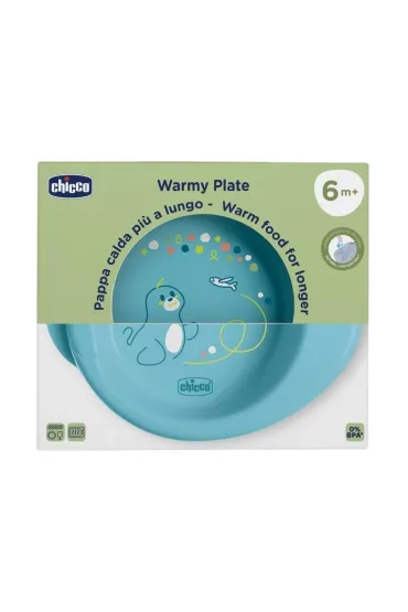 Chicco Talerz podgrzewany turkusowy 6m+
