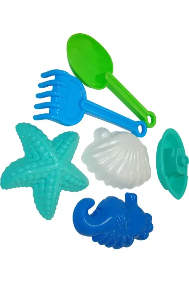 Komplet do piasku 6el �opatka  grabki  foremki statek POLESIE 36285