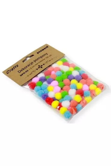 Penword Dekoracje pompony mix 1,5cm