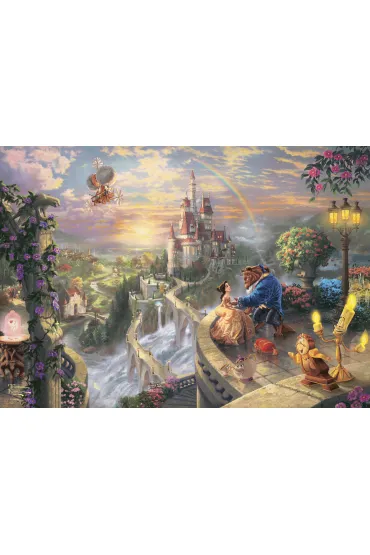 Puzzle 500 el. PQ THOMAS KINKADE Pi�kna i Bestia Schmidt - Thomas  Kinkade