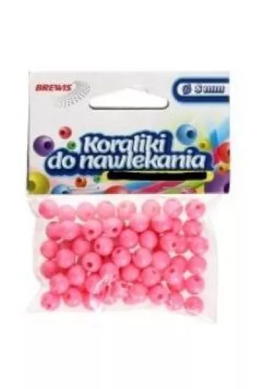 Brewis Koraliki do nawlekania + sznurek r�owe 8mm, 16g