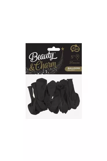 Godan Balony Beauty&Charm pastelowe czarne 13cm