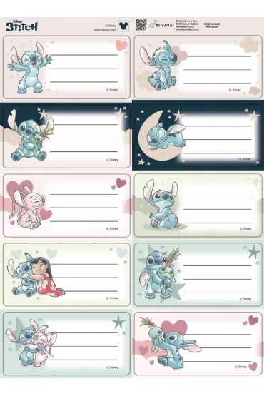Naklejki na zeszyty pasek Stitch 10 szt.