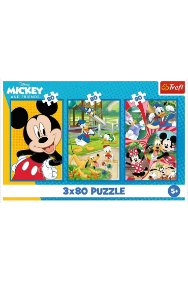 Puzzle 3x80 el. Ekipa Myszki Miki Trefl