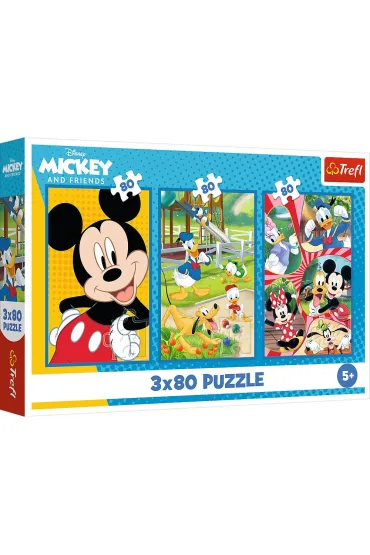 Puzzle 3x80 el. Ekipa Myszki Miki Trefl