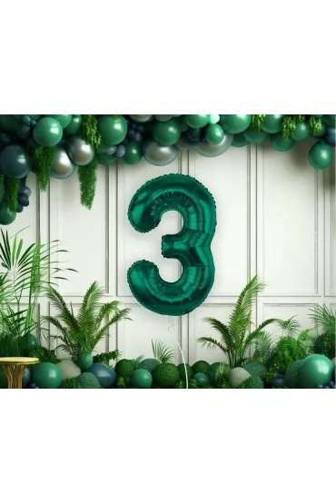 Godan Balon foliowy B&C cyfra 3 ziele� butelkowa 85cm