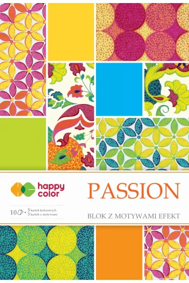 Happy Color Blok z motywami PASSION, A4, 200g, 10 arkuszy 10 kartek