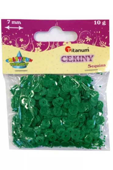 Titanum Cekiny okr�g�e zielone 7mm 10g. (CO7/70)