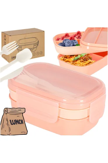 Lunch box �niadani�wka pude�ko �niadaniowe z przegr�dkami dzielone morelowe 1.9 l
