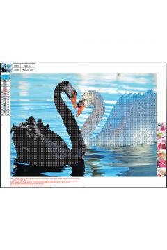 Centrum Mozaika diamentowa 5D. Swans 89753 30 x 40 cm