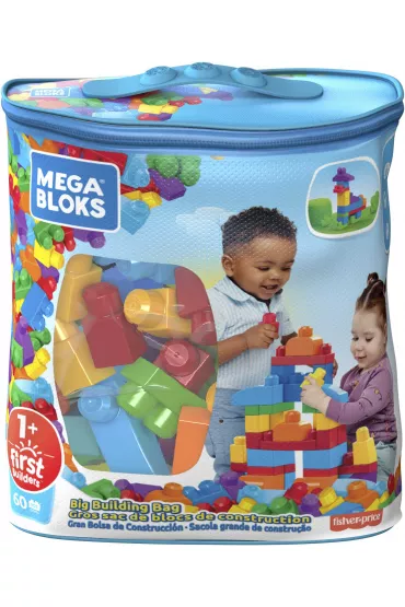 Fisher Price Mega Bloks Klocki 60 elementw Torba niebieska DCH55