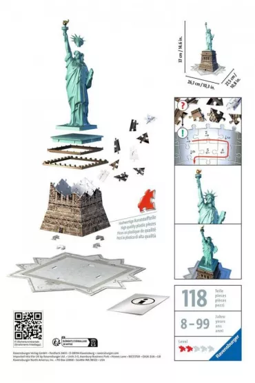Puzzle 3D Budynki: Statua Wolno�ci Ravensburger