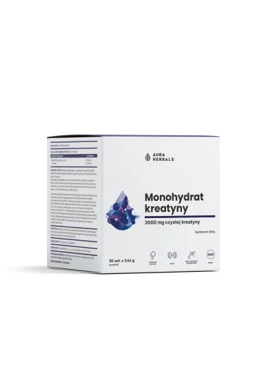 Aura Herbals Creatine Monohydrate - Kreatyna monohydrat Suplement diety 30 x 3.41 g