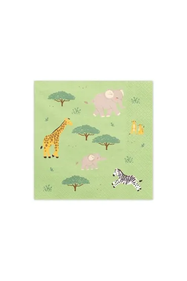 PartyDeco Serwetki Safari 33x33cm 12 szt