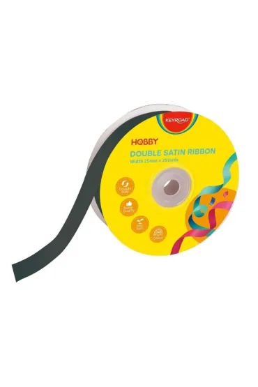 Keyroad Wst��ka podw�jna satynowa czarna 25mm x 22,86m