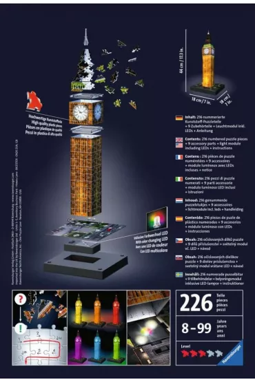 Puzzle 216 el. 3D Big Ben Noc� Ravensburger