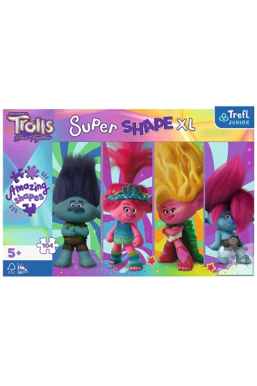 Puzzle 104 el. Super Shape XL. Zabawy z Trollami Trefl