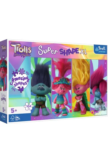 Puzzle 104 el. Super Shape XL. Zabawy z Trollami Trefl