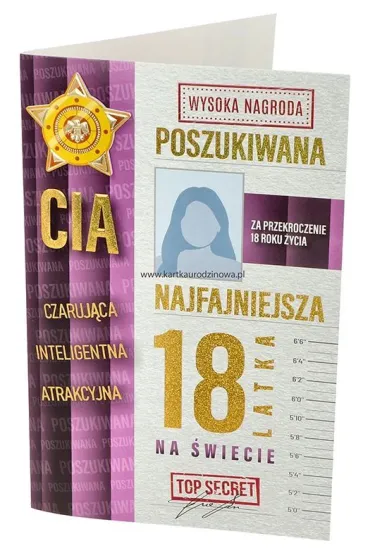 Yeku Karnet Urodziny 18 dziewczyna poszukiwana