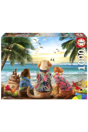 Puzzle 1000 Psy na pla�y 113797 Educa