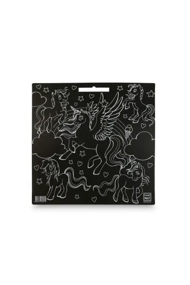 Funny Mat Black - Unicorns  + kreda. Mata do kolorowania wielokrotnego u�ytku Strigo
