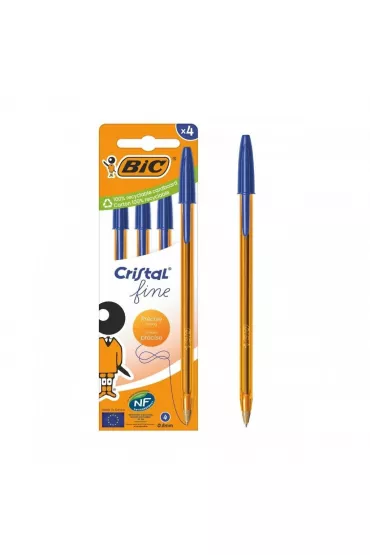 Bic D�ugopis Cristal Original Fine niebieski 4 szt