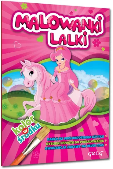 Malowanki z kolorowym wzorem. Lalki