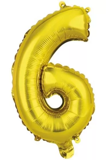 Amscan Balon foliowy mini cyfra 6 z�ota 29x40cm