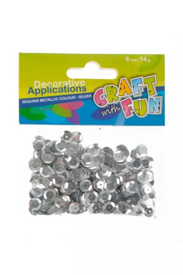 Craft with Fun Cekiny metaliczne k�ka srebrny 8mm, 14g