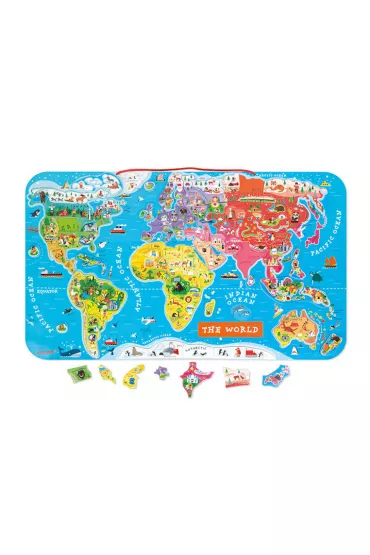 Puzzle magnetyczne Mapa �wiata Janod