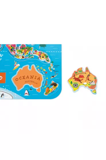 Puzzle magnetyczne Mapa �wiata Janod