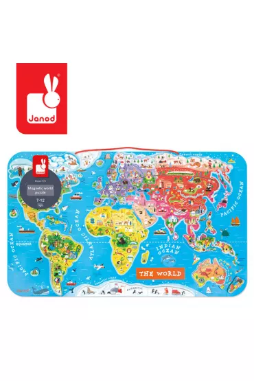 Puzzle magnetyczne Mapa �wiata Janod