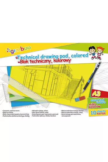 Gimboo Blok techniczny A3 bia�y 150g 10 kartek