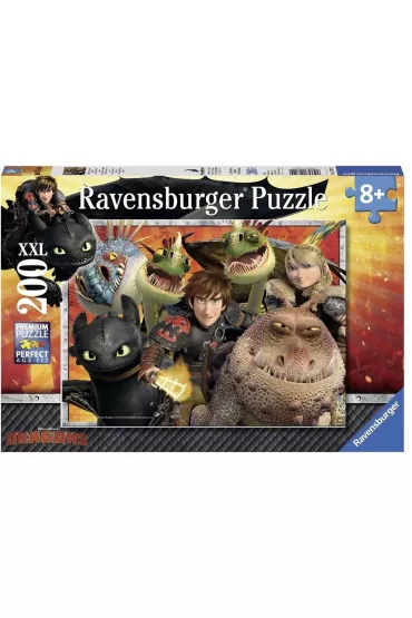 Puzzle 200 el. Dragons Hicks, Astrid i Smoki 128129 Ravensburger