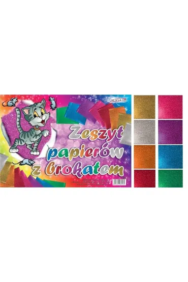 Aliga Zeszyt papier�w z brokatem ZB-8 8 kolor�w