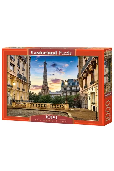 Puzzle 1000 el. Walk in Paris at Sunset Castorland