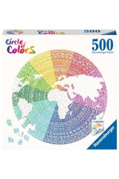 Puzzle okrge 500 el. Circle of Colors. Paleta kolorw. Mandala 171682 Ravensburger