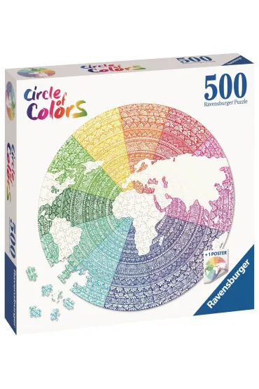Puzzle okr�g�e 500 el. Circle of Colors. Paleta kolor�w. Mandala Ravensburger
