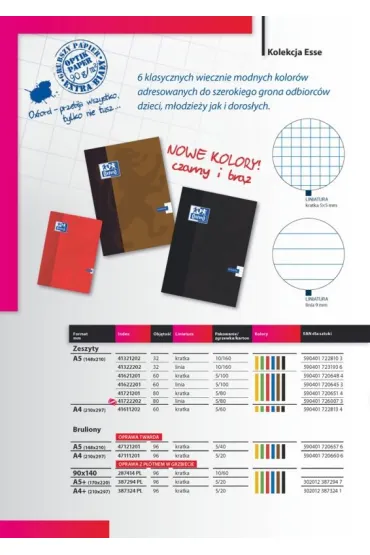 Brulion Oxford A4 kratka 96 kartek