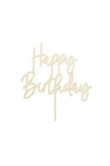 PartyDeco Topper drewniany Happy Birthday 16.5cm