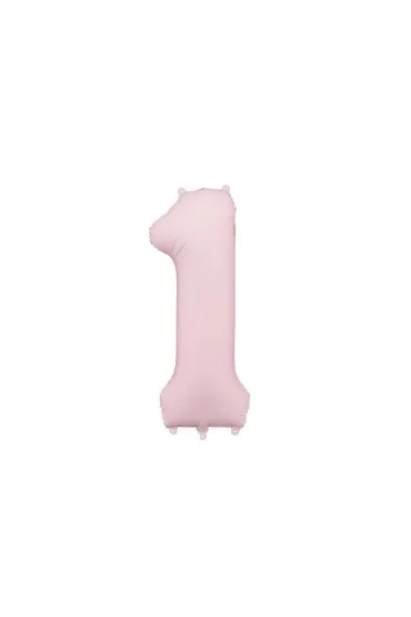 PartyDeco Balon foliowy cyfra 1 jasny r�owy 86cm