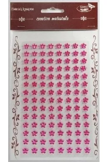 Galeria Hobby Stiker z kryszta�kami Kwiaty j.r�owe 8mm 112 szt.