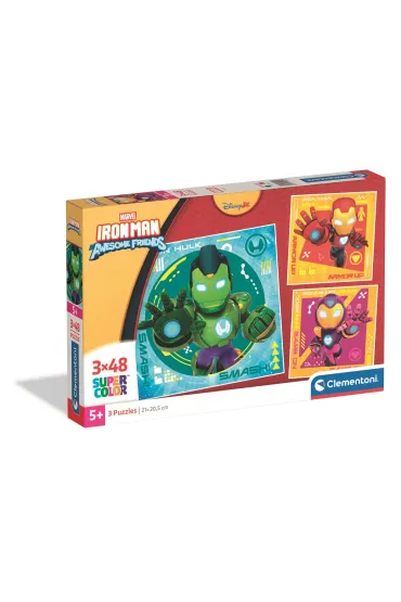 Puzzle 3x48 Super kolor Iron Man and His Awesome Friends 25004 Clementoni