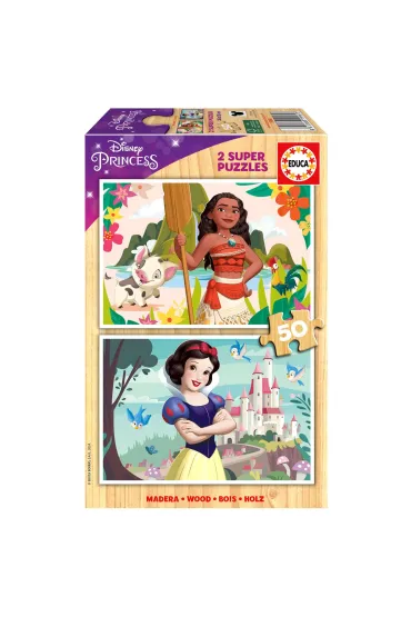 Puzzle drewniane 2x50 el. Vaiana Kr�lewna �nie�ka Educa