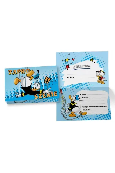 Kukartka Zaproszenie Kaczor Donald ZD-019 5 szt.