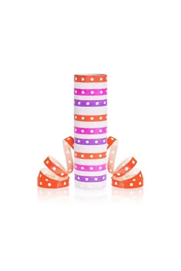 Godan Serpentyna Groszki i paski r�owo-czerwone 18p/4m