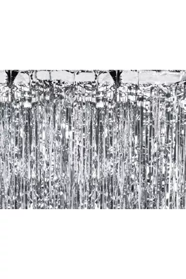 PartyDeco Kurtyna Party srebrny 100x200cm